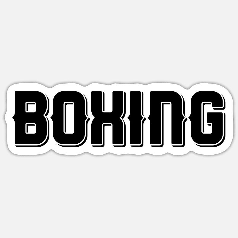 Boxe - Sticker taille S (10 x 10 cm) - blanc mat