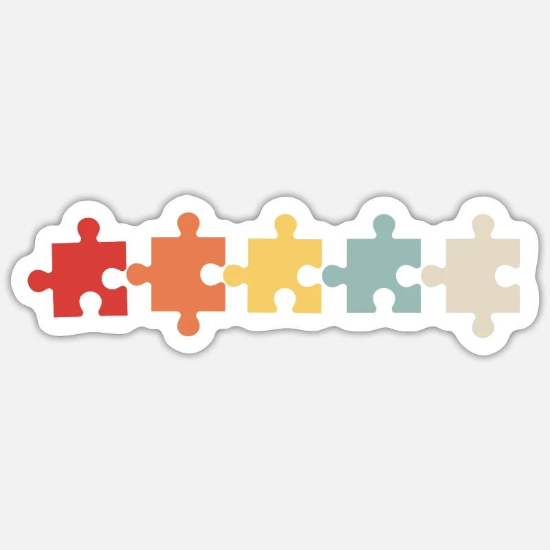 Roi du Puzzle - Sticker taille S (10 x 10 cm) - blanc mat