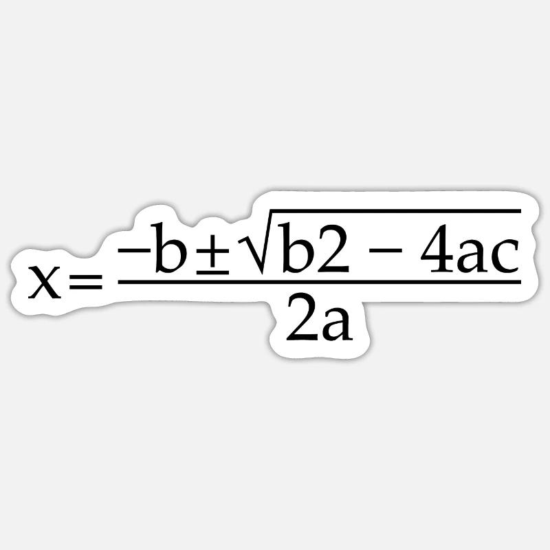 Quadratic Formula For Math Class 12 Sticker size S (10 x 10 cm)
