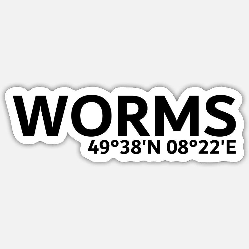 Worms coordinates Sticker size S (10 x 10 cm)
