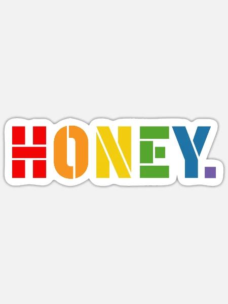 Rainbow shirt HONEY - Sticker Größe S (10 x 10 cm) - Mattweiß