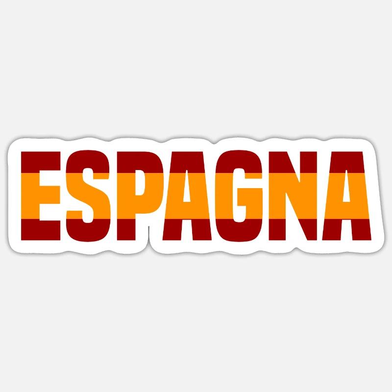 Espagna Contrasté - Sticker taille S (10 x 10 cm) - blanc mat