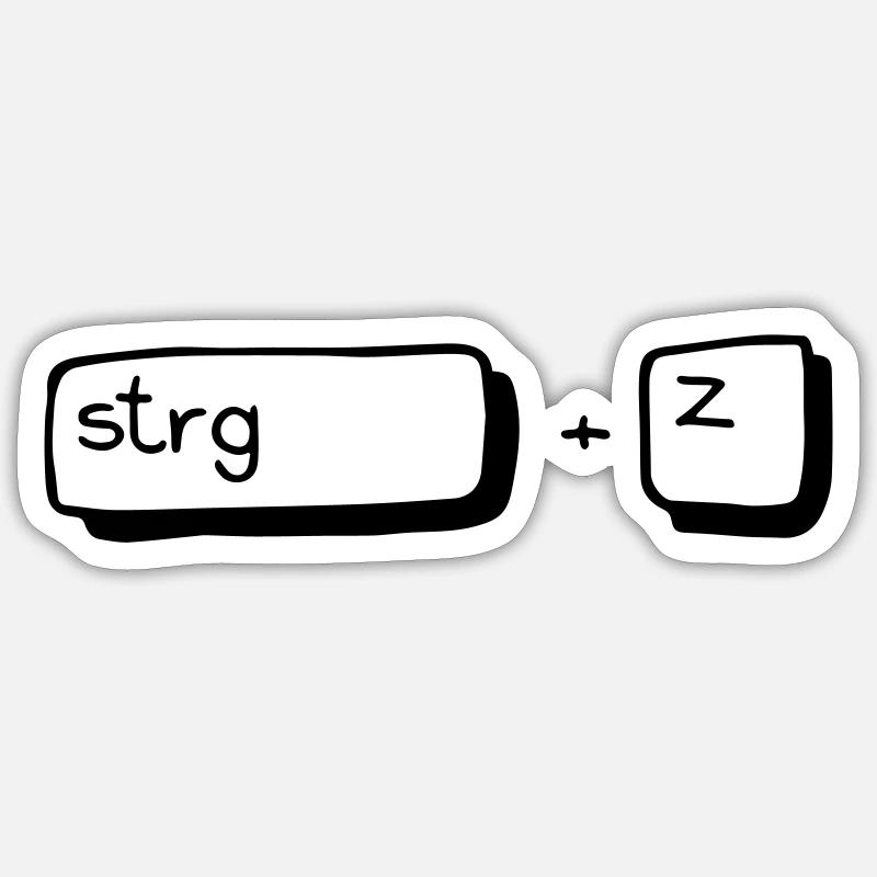ctrl + Z - Sticker taille S (10 x 10 cm) - blanc mat