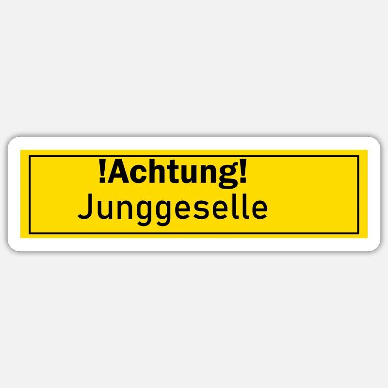 Junggeselle Männer Single Geschenk Geschenkidee - Sticker Größe S (10 x 10 cm) - Mattweiß