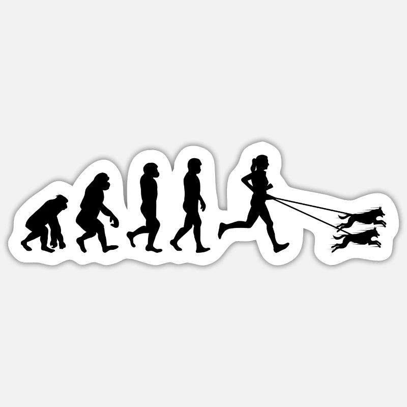 Canicross Trail Running Runner Dog Sport Evolution - Sticker taille S (10 x 10 cm) - blanc mat