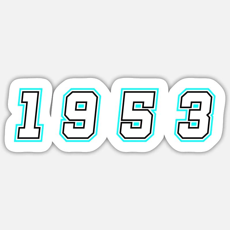 Numéro de l’année 1953 - Sticker taille S (10 x 10 cm) - blanc mat