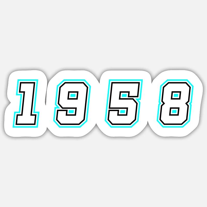 Numéro de l’année 1958 Sticker taille S (10 x 10 cm)