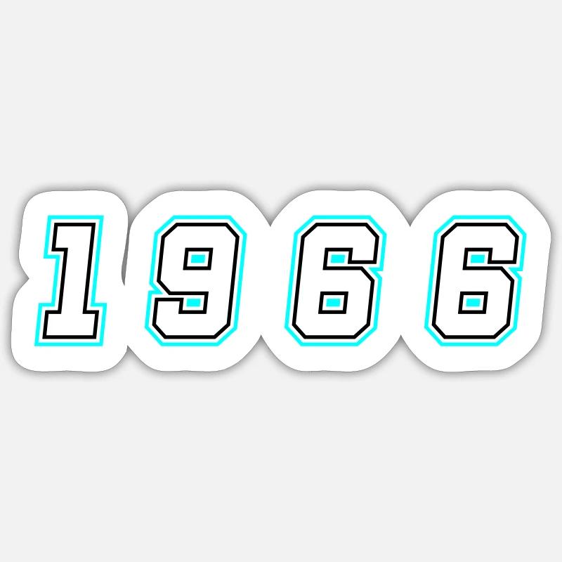 1966 Year Number - Sticker size S (10 x 10 cm) - white matte