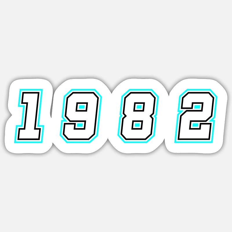 1982 Year Number - Sticker size S (10 x 10 cm) - white matte
