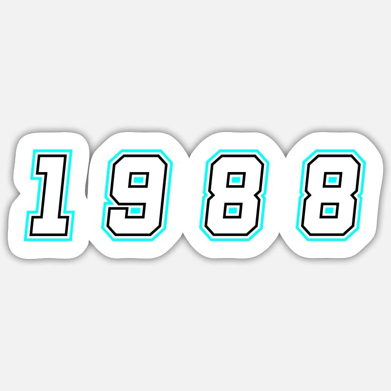 Numéro de l’année 1988 - Sticker taille S (10 x 10 cm) - blanc mat