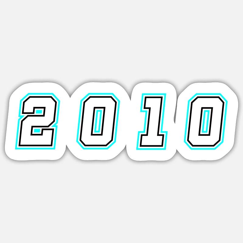 Numéro de l’année 2010 - Sticker taille S (10 x 10 cm) - blanc mat