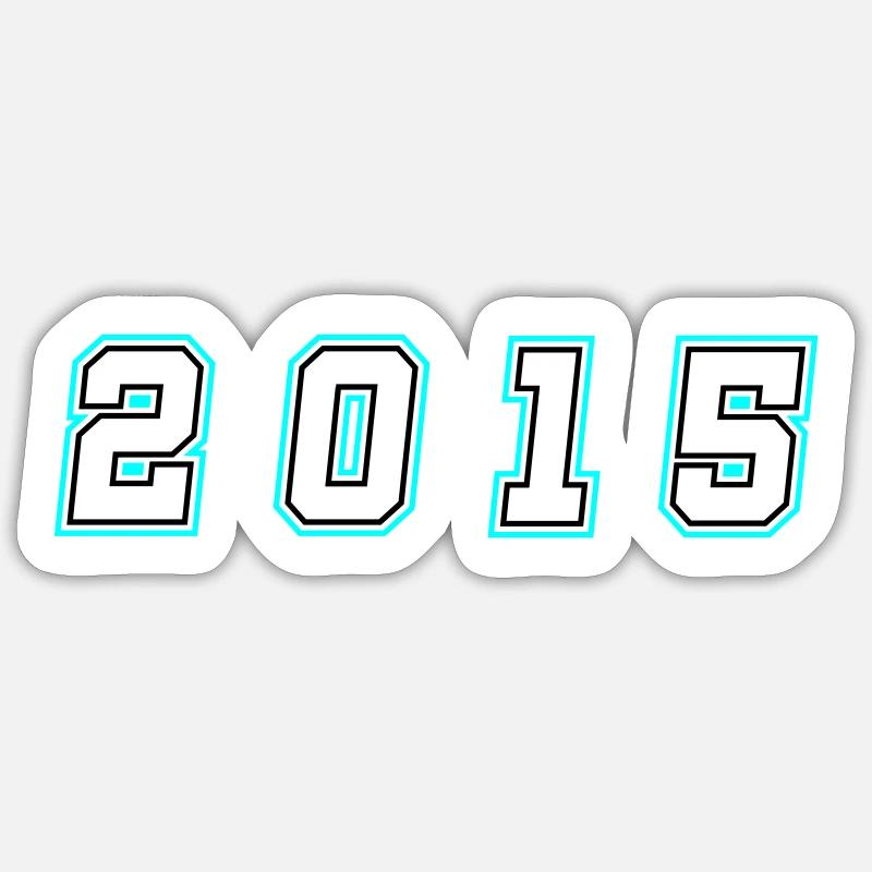 2015 Year Number - Sticker size S (10 x 10 cm) - white matte