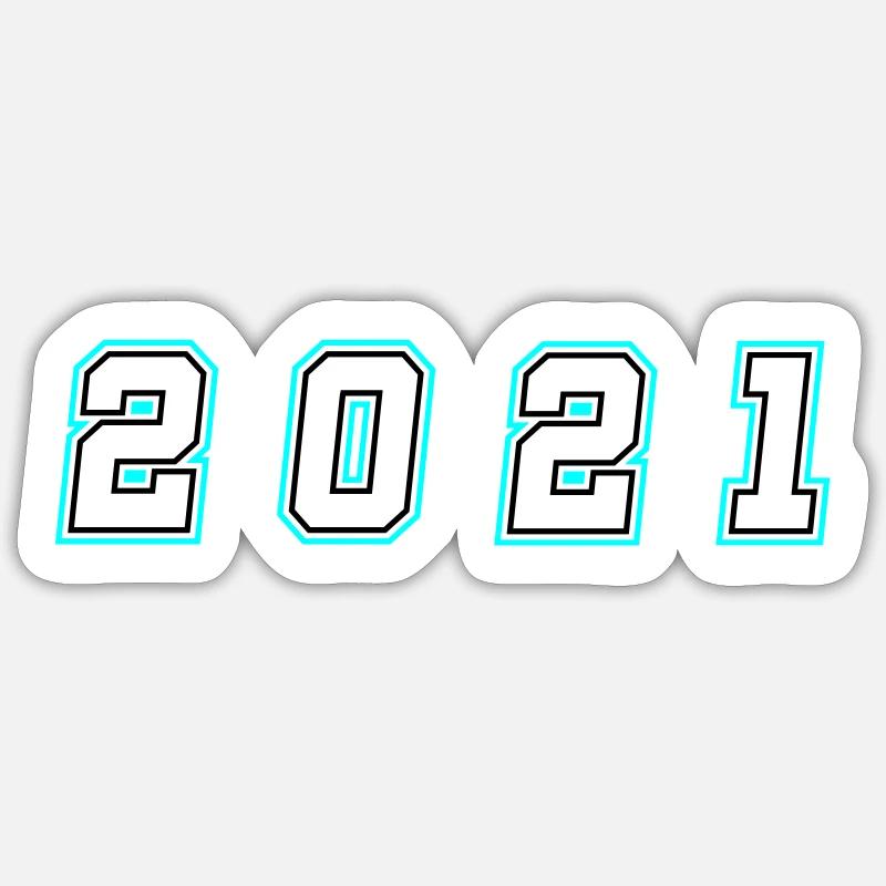 2021 Year Number - Sticker size S (10 x 10 cm) - white matte