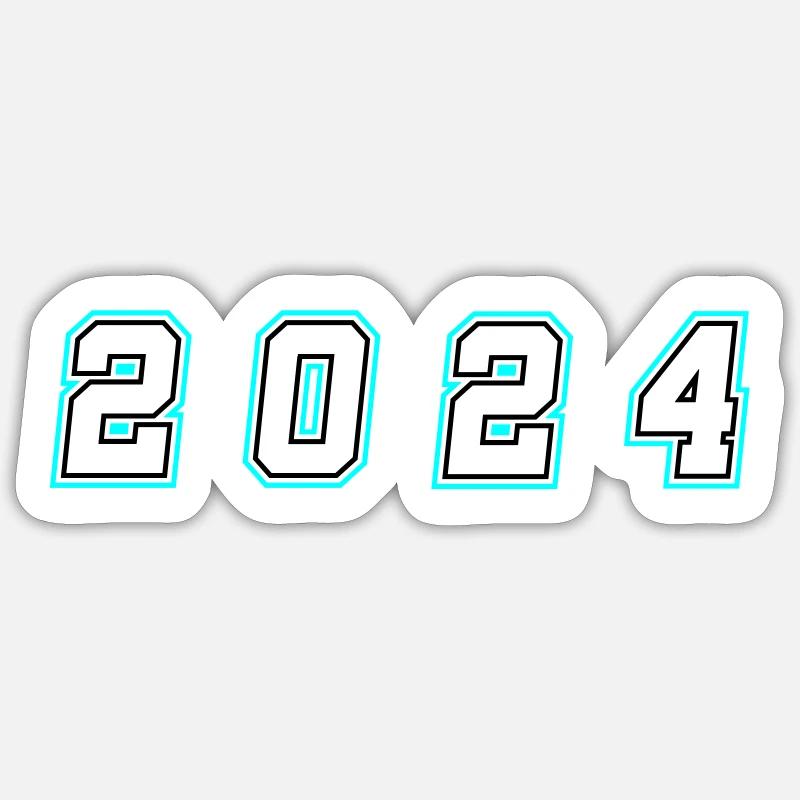 2024 year number - Sticker size S (10 x 10 cm) - white matte