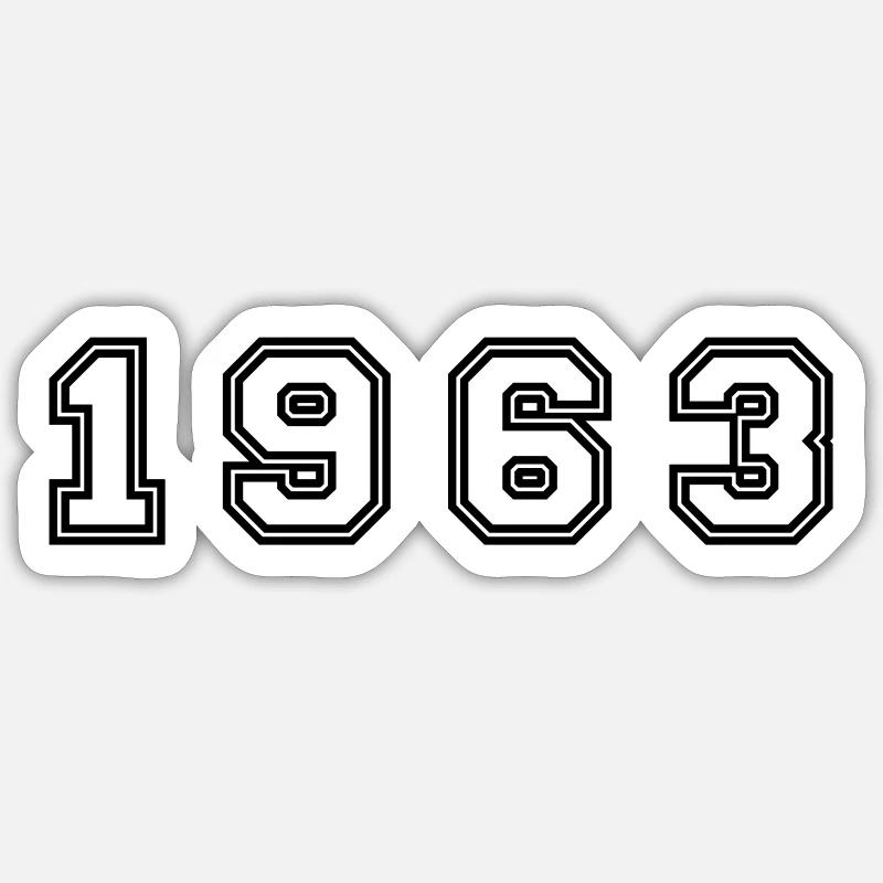 Numéro de l’année 1963 - Sticker taille S (10 x 10 cm) - blanc mat