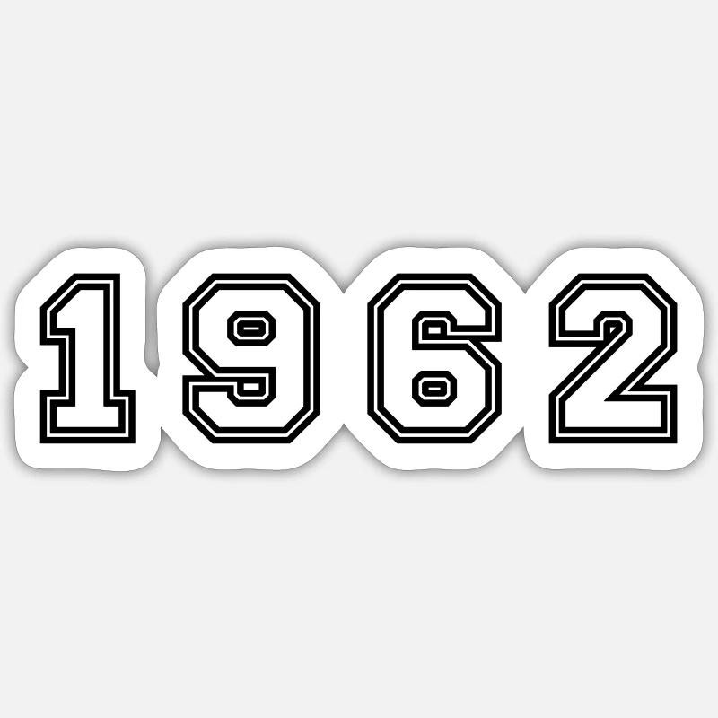 Numéro de l’année 1962 - Sticker taille S (10 x 10 cm) - blanc mat