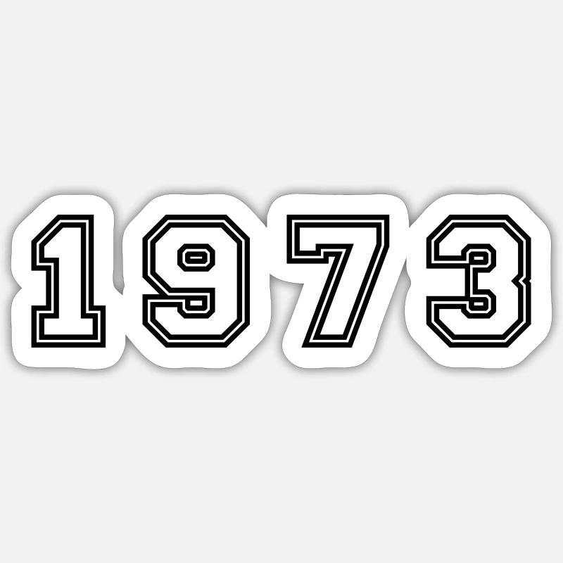 Numéro de l’année 1973 - Sticker taille S (10 x 10 cm) - blanc mat