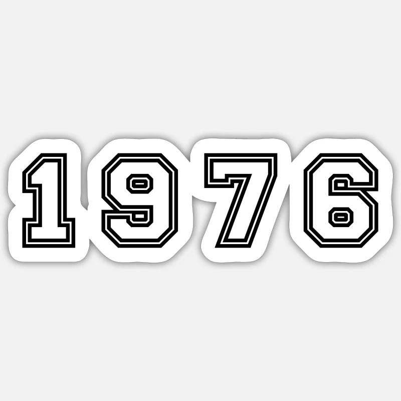 Numéro de l’année 1976 - Sticker taille S (10 x 10 cm) - blanc mat