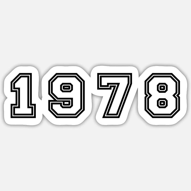 Numéro de l’année 1978 - Sticker taille S (10 x 10 cm) - blanc mat