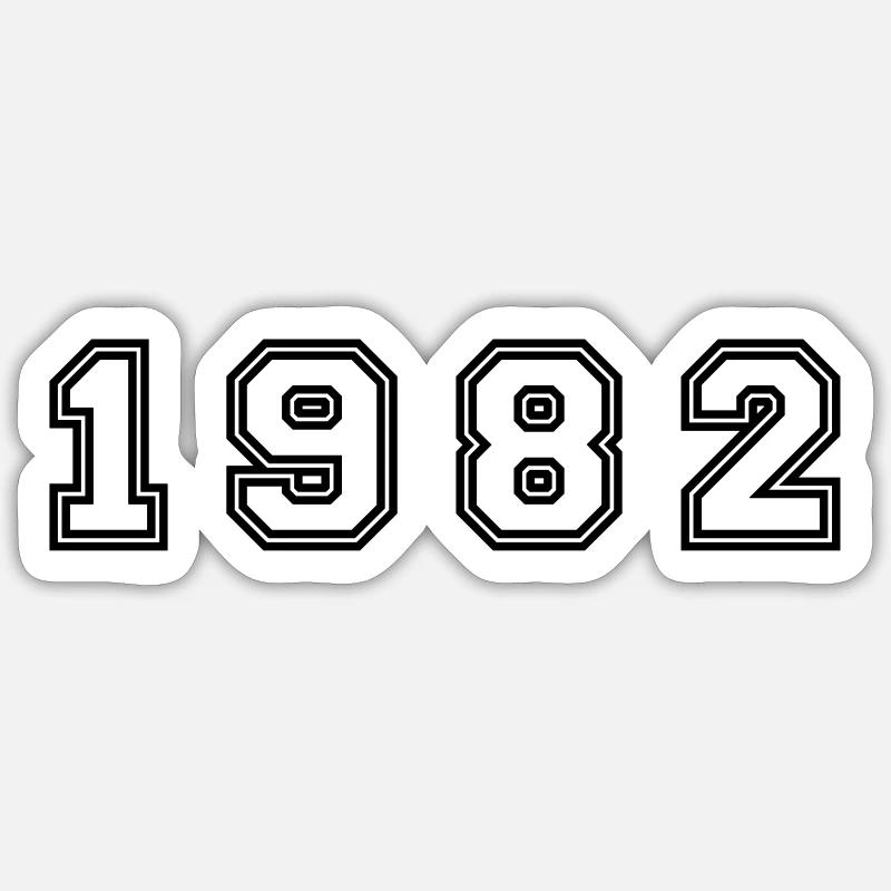 1982 Year Number - Sticker size S (10 x 10 cm) - white matte