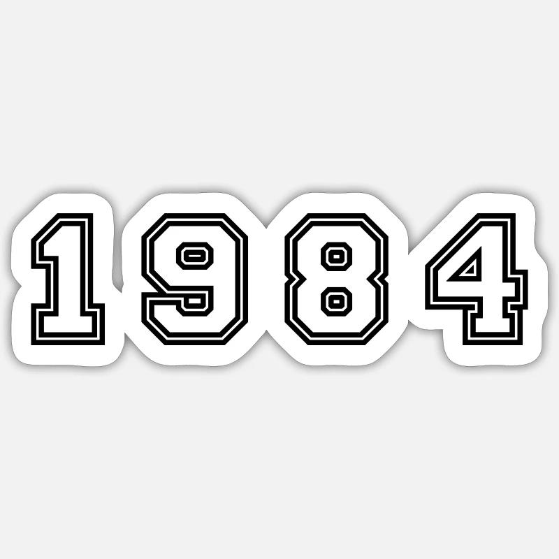 Numéro de l’année 1984 - Sticker taille S (10 x 10 cm) - blanc mat