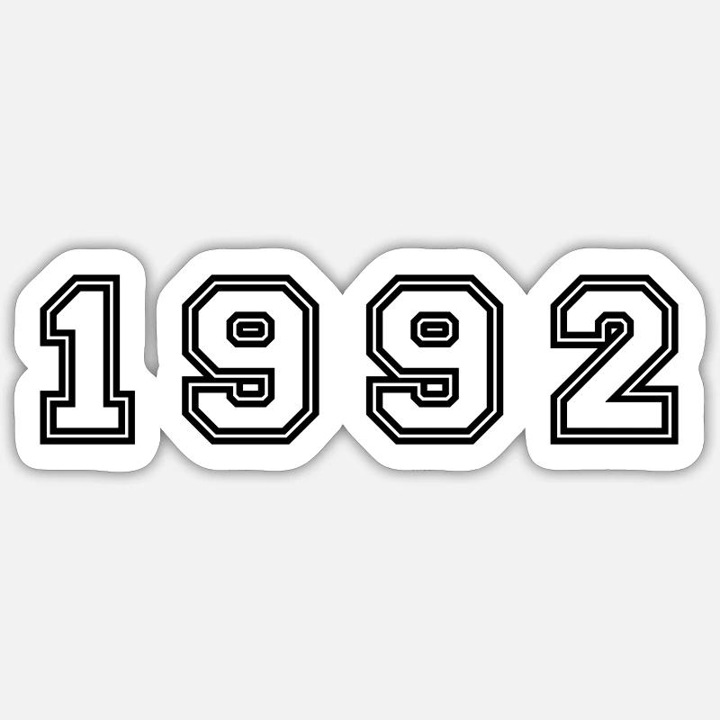 Numéro de l’année 1992 - Sticker taille S (10 x 10 cm) - blanc mat