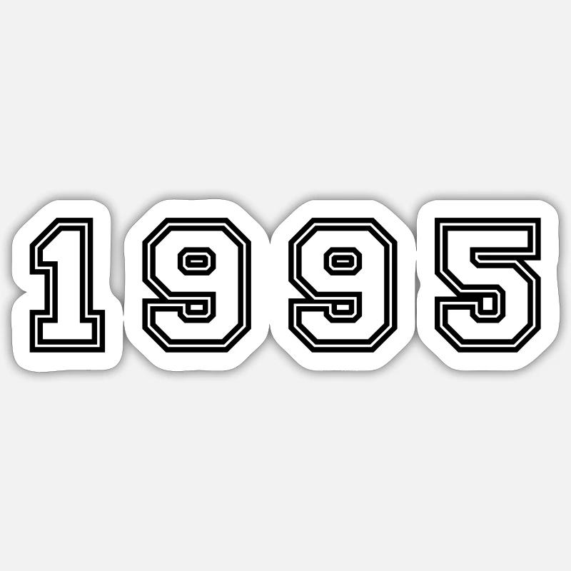 1995 Year Number - Sticker size S (10 x 10 cm) - white matte