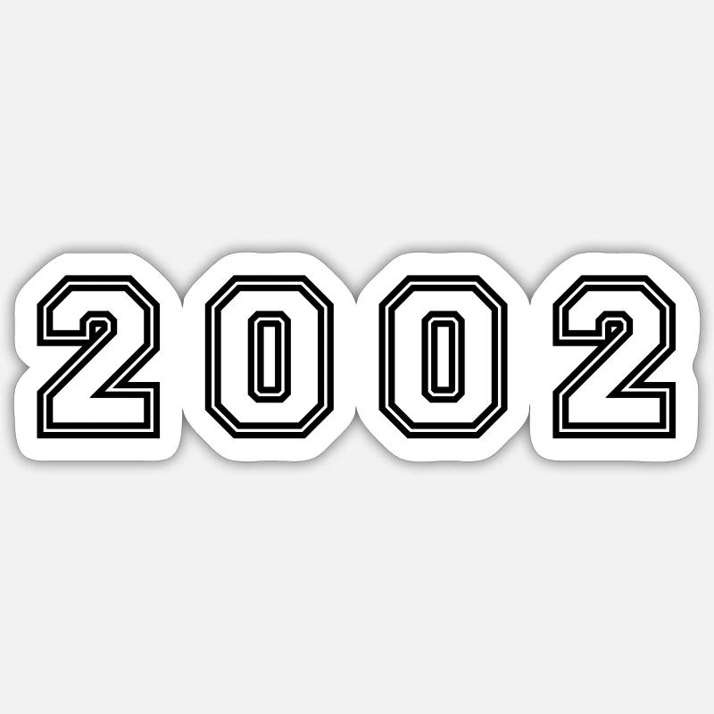 2002 Year Number - Sticker size S (10 x 10 cm) - white matte