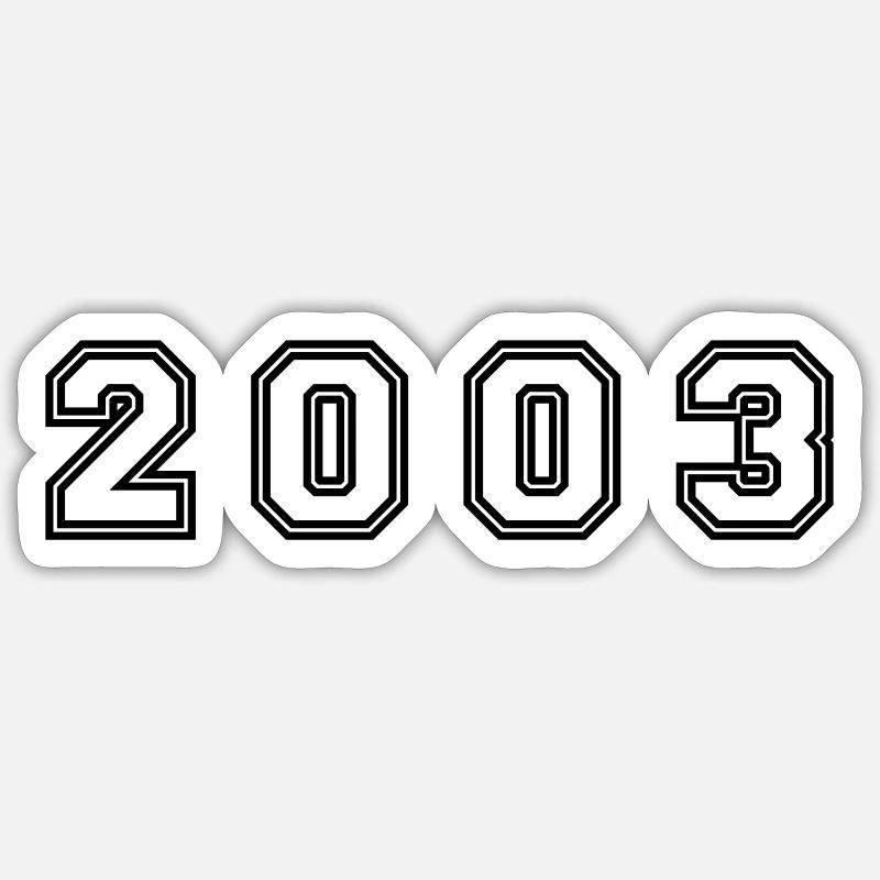 Numéro de l’année 2003 - Sticker taille S (10 x 10 cm) - blanc mat