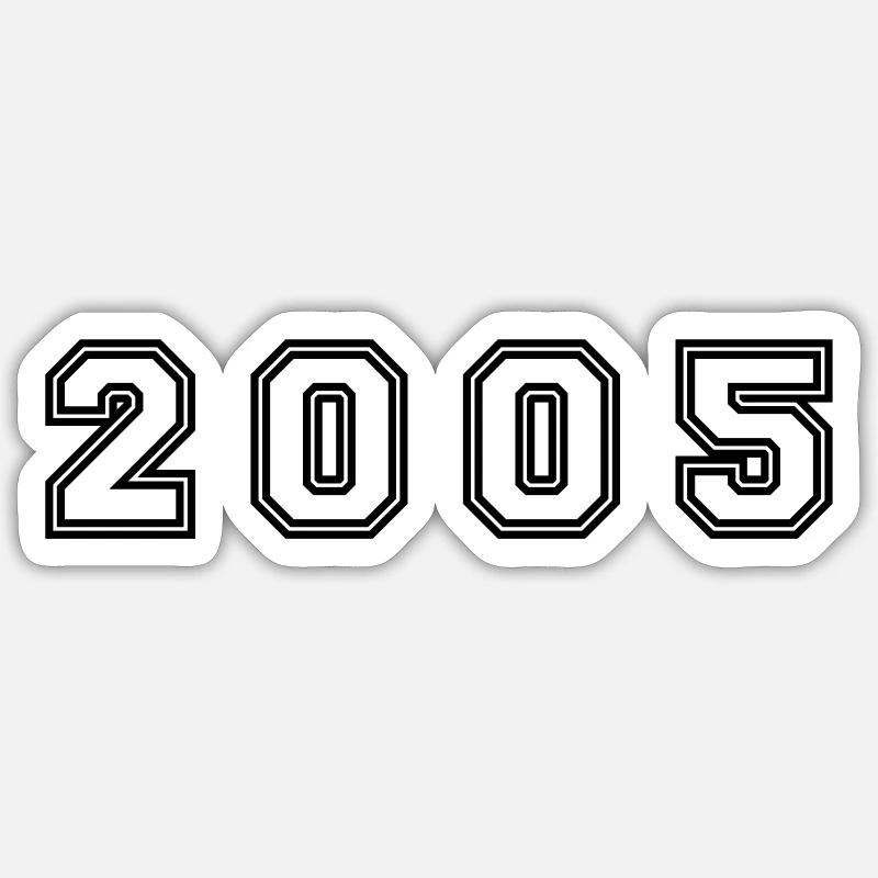 2005 Year Number - Sticker size S (10 x 10 cm) - white matte