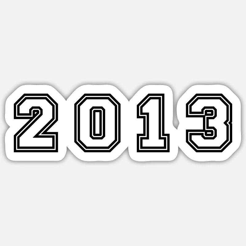 2013 Year Number - Sticker size S (10 x 10 cm) - white matte