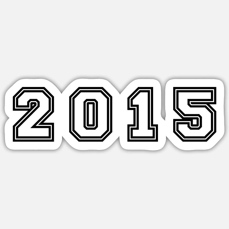 Numéro de l’année 2015 - Sticker taille S (10 x 10 cm) - blanc mat