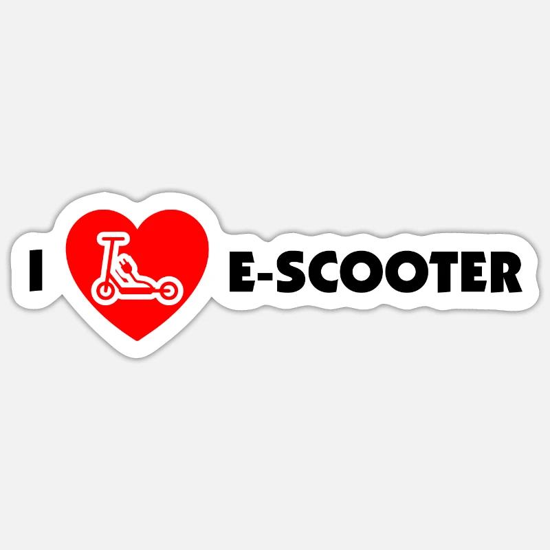 E-Scooter E-Roller Scooter - Sticker taille S (10 x 10 cm) - blanc mat