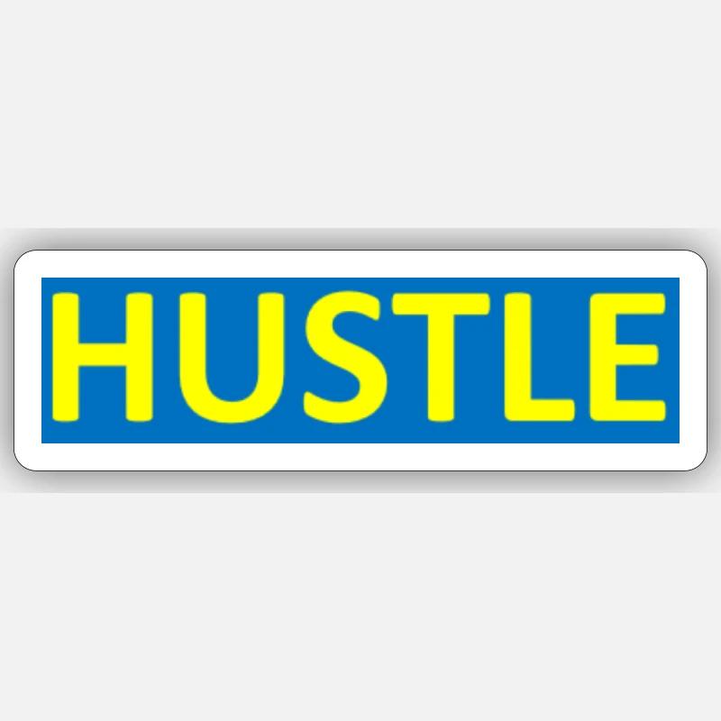 HUSTLE - Sticker Größe S (10 x 10 cm) - Mattweiß
