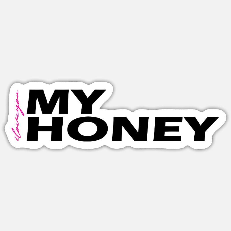 Mon cadeau de miel noir - Sticker taille S (10 x 10 cm) - blanc mat