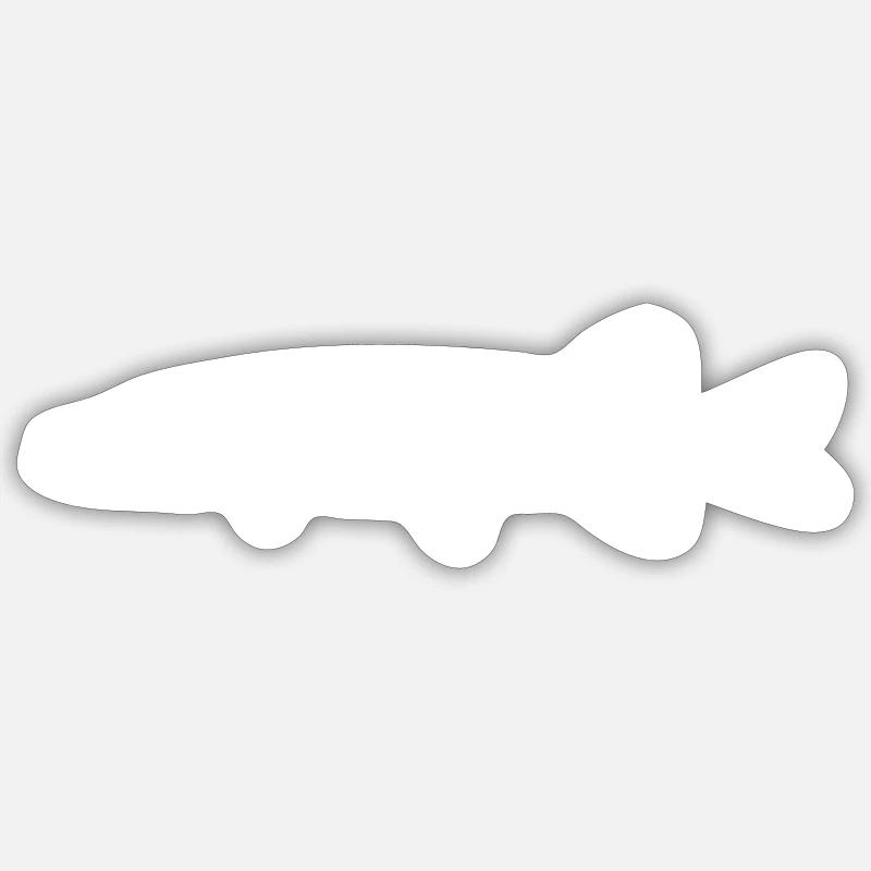 Brochet blanc - Sticker taille S (10 x 10 cm) - blanc mat