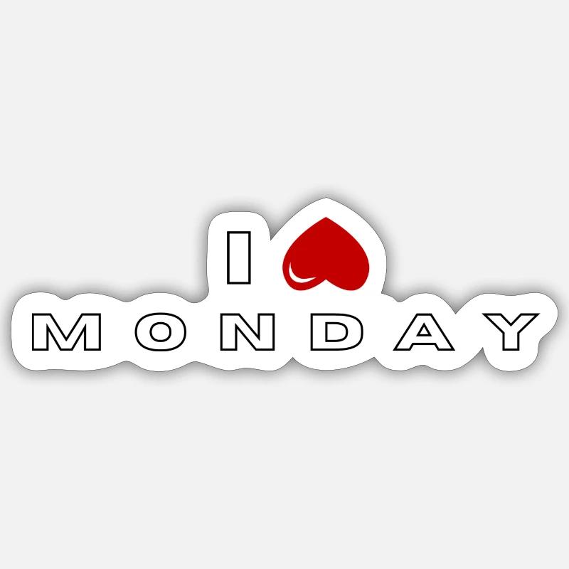 I hate Monday - Sticker size S (10 x 10 cm) - white matte