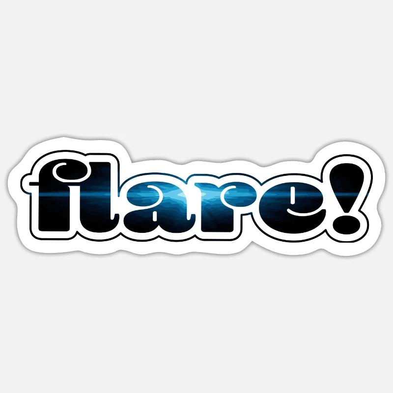 flare! frame blue - Sticker size S (10 x 10 cm) - white matte