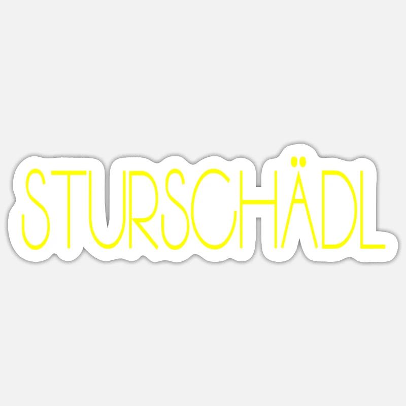 Sturschädl Sturschädel - Sticker Größe S (10 x 10 cm) - Mattweiß