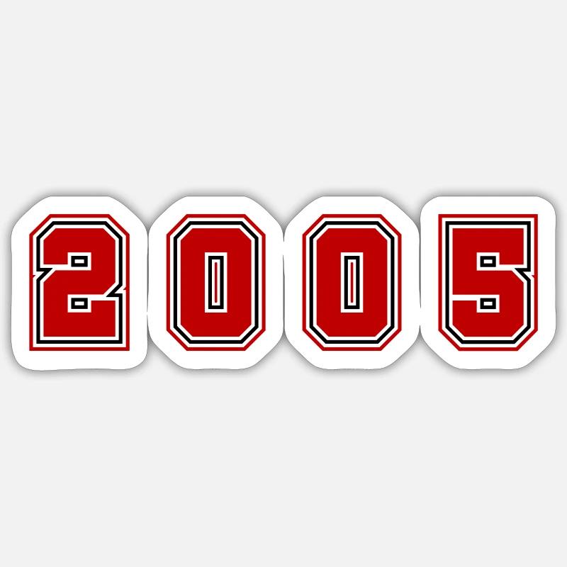 Numéro de l’année 2005 - Sticker taille S (10 x 10 cm) - blanc mat