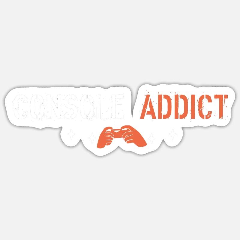 Console addict - Sticker taille S (10 x 10 cm) - blanc mat