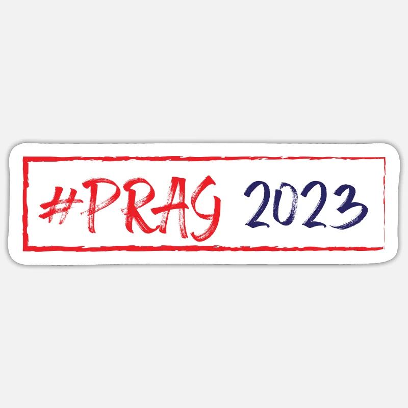 Prague 2023 - Sticker taille S (10 x 10 cm) - blanc mat