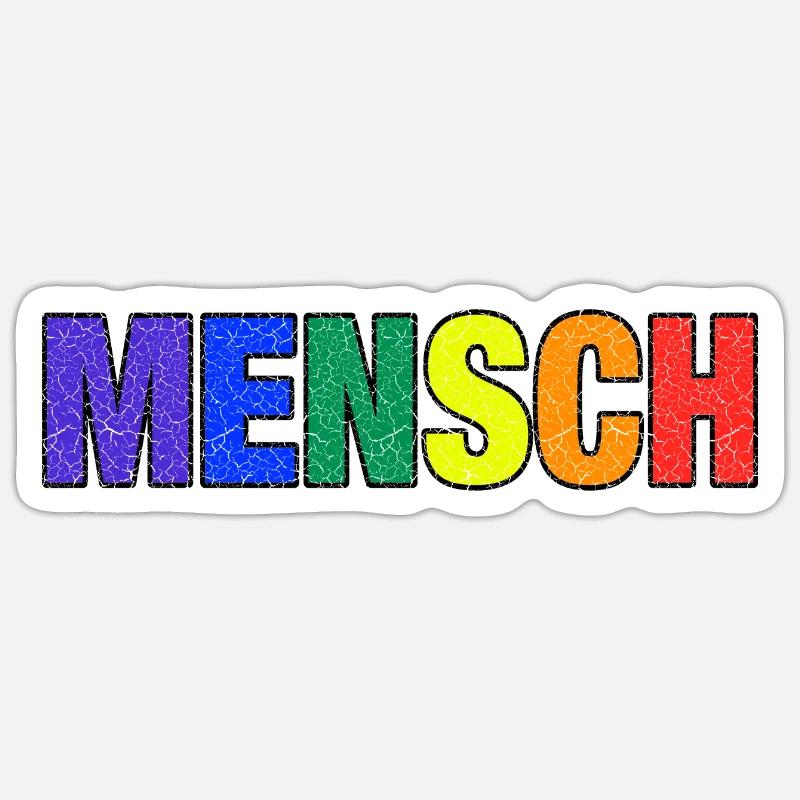 Mensch in Regenbogenfarben - Sticker Größe S (10 x 10 cm) - Mattweiß