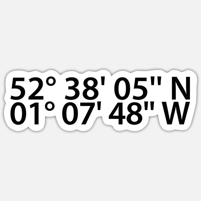 Leicester coordinates Sticker size S (10 x 10 cm)