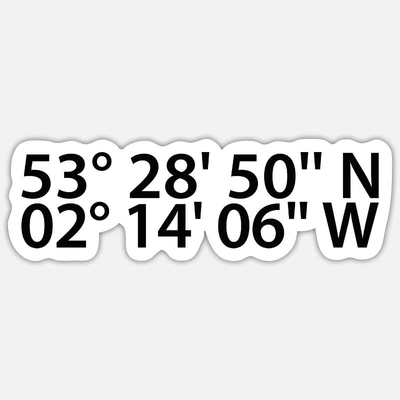 Manchester coordinates Sticker size S (10 x 10 cm)