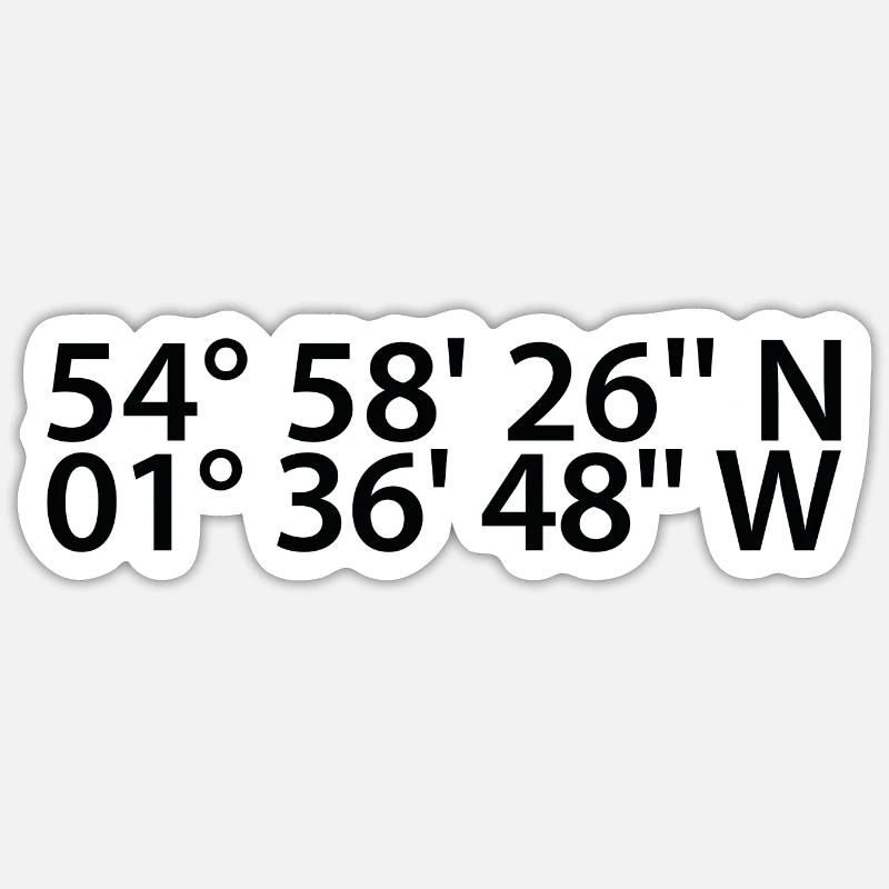 Newcastle upon Tyne Coordinates Sticker size S (10 x 10 cm)