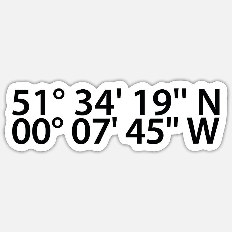 Basildon coordinates - Sticker size S (10 x 10 cm) - white matte