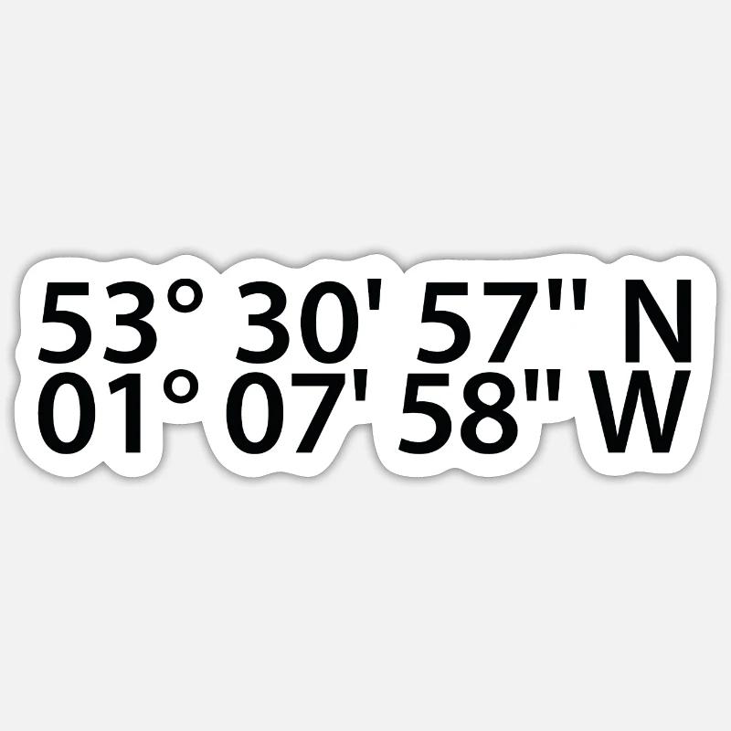 Coordonnées de Doncaster - Sticker taille S (10 x 10 cm) - blanc mat