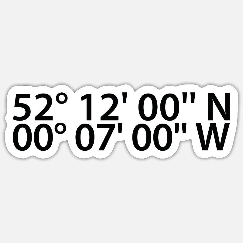 Coordonnées Cambridge - Sticker taille S (10 x 10 cm) - blanc mat