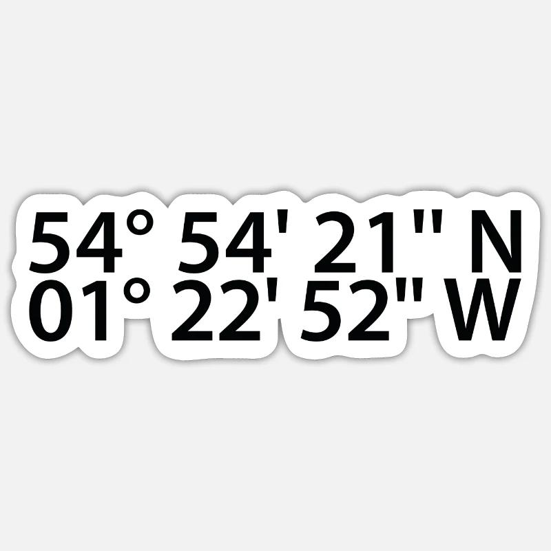 Sunderland coordinates - Sticker size S (10 x 10 cm) - white matte